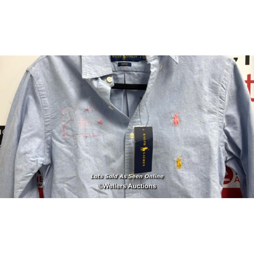 8213 - RRP: 130 - POLO RALPH LAUREN OXFORD / SLIM FIT / S / BLUE / APPEARS NEW, WITH TAGS / SEE IMAGES / S3... 
