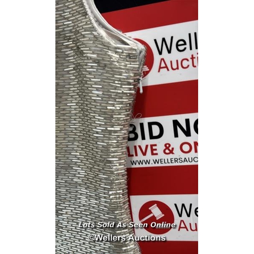 8214 - RRP: 298 - STAUD LE SABLE DRESS / M / SILVER / NEW WITHOUT TAGS / DEFECTS - SEE IMAGES / S33