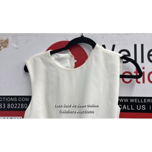 8223 - TED BAKER JANYIS NEOPOLITAN SKATER DRESS / IVORY / 1 / APPEARS NEW, WITH TAGS / SEE IMAGES