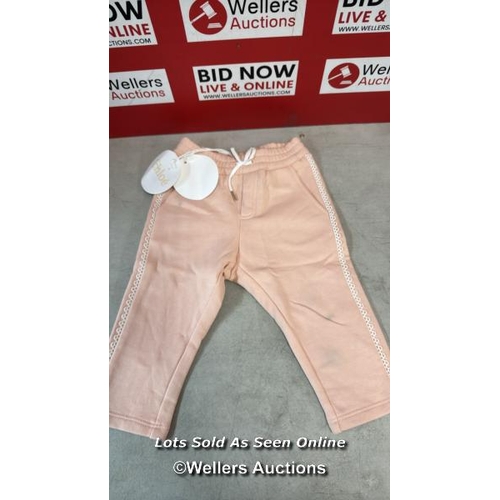 8227 - RRP: 115 - CHLOE FLEECE GUIPURE SIDE TROUSER / 12M / NEW WITH TAGS / SEE IMAGES / S27