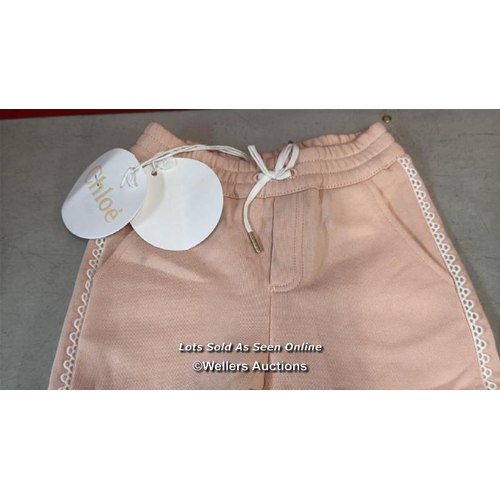 8227 - RRP: 115 - CHLOE FLEECE GUIPURE SIDE TROUSER / 12M / NEW WITH TAGS / SEE IMAGES / S27