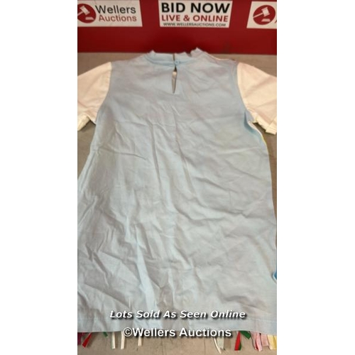 8228 - RRP: 65 - STELLA MCCARTNEY KIDS TWIN PARROT FRINGE  DRESS / 5 / NEW WITH TAGS / SEE IMAGES
