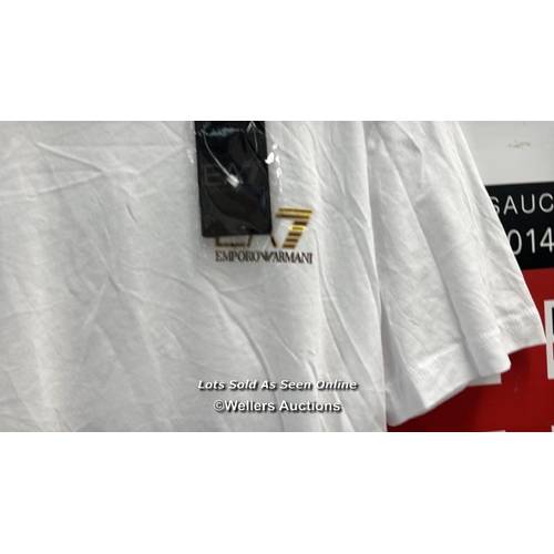 8230 - EA7 M TEE PIMA GOLD LABEL M WHITE / NEW WITH TAGS / SEE IMAGES / S27