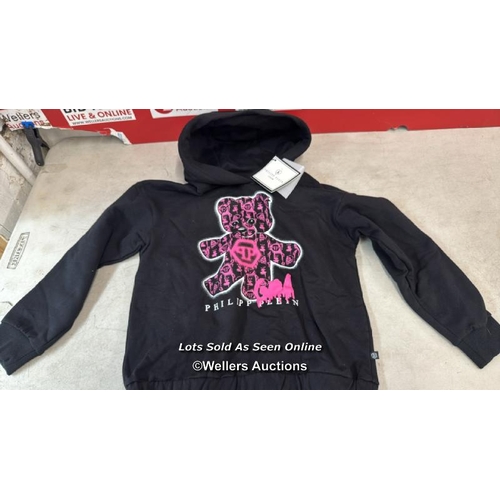 8232 - RRP: 170 - PHILIPP PLEIN JUNIOR TOY BEAR HOODIE / 6 YRS / NEW WITH TAGS / SEE IMAGES / S27