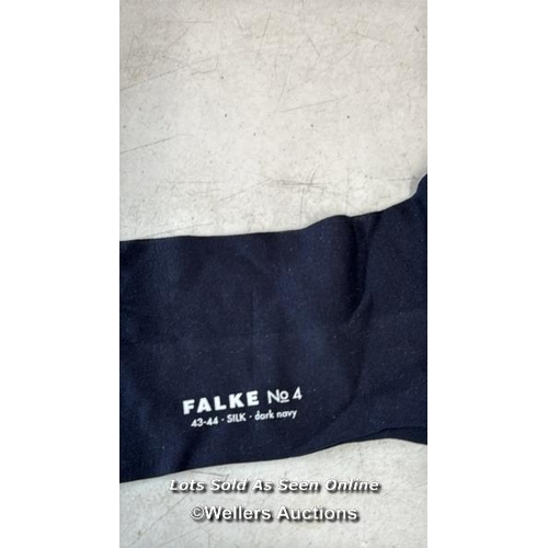 8248 - RRP: 50 - FALKE SOCK NO.4 PURE SILK 43-44 6370/DARK / NEW / SEE IMAGES / S28