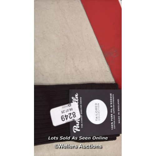 8249 - RRP: 22 - PANTHERELLA RIB COTTON LISLE LONG SOCK 12 BROWN / NEW / SEE IMAGES / S27