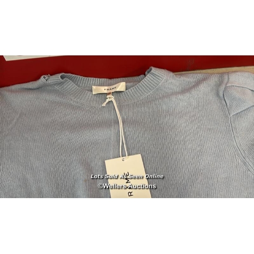 8256 - RRP: 415 - FRAME RUCHED SLEEVE CASHMERE SWEATER / M / NEW WITH IMPERFECTIONS / SEE IMAGES / S28