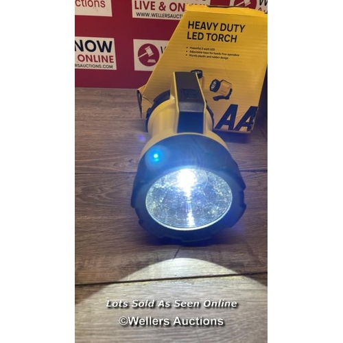 1077 - RRP: 19.99 - AA HEAVY DUTY LED TORCH AA3881 � 180 M BEAM DISTANCE, ADJUSTABLE BASE 6 ANGLES, 120 LUM... 