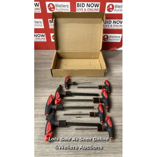 1112 - RRP: 11.99 - AMAZON BASICS T-HANDLE HEX KEY SET, 8 PIECES, 2 -10 MM