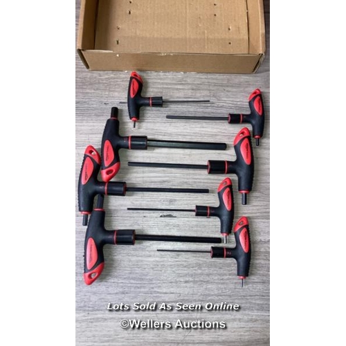 1112 - RRP: 11.99 - AMAZON BASICS T-HANDLE HEX KEY SET, 8 PIECES, 2 -10 MM