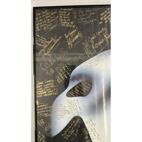 98 - The Phantom of the Opera - A framed cast signed poster given as a leaving present to Laurie Sauterea... 