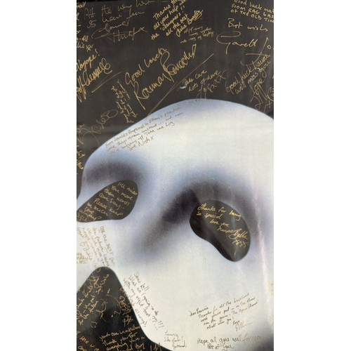 98 - The Phantom of the Opera - A framed cast signed poster given as a leaving present to Laurie Sauterea... 