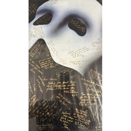 98 - The Phantom of the Opera - A framed cast signed poster given as a leaving present to Laurie Sauterea... 