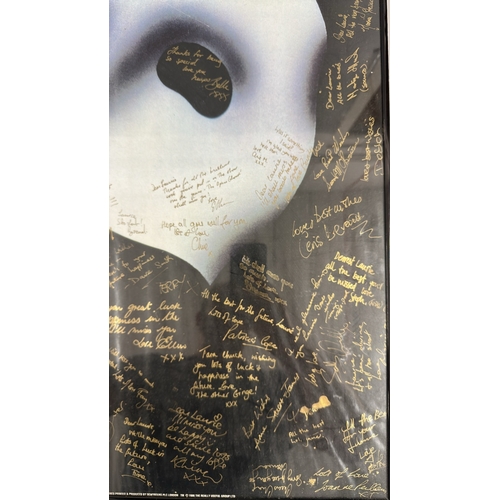 98 - The Phantom of the Opera - A framed cast signed poster given as a leaving present to Laurie Sauterea... 
