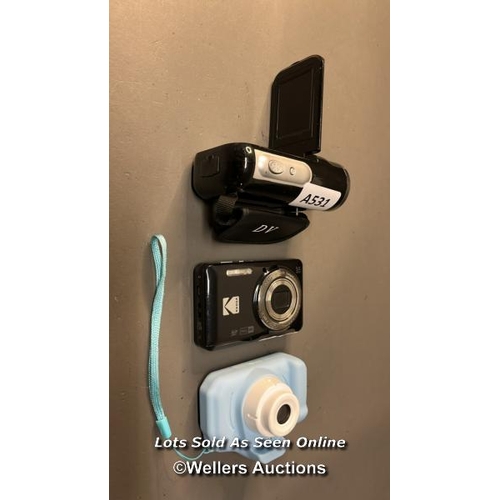 9618 - X3 INC. KODAK PRIX PRO FZ55, GROOVE  KIDS CAMERA, DV VIDEO RECORDER HD