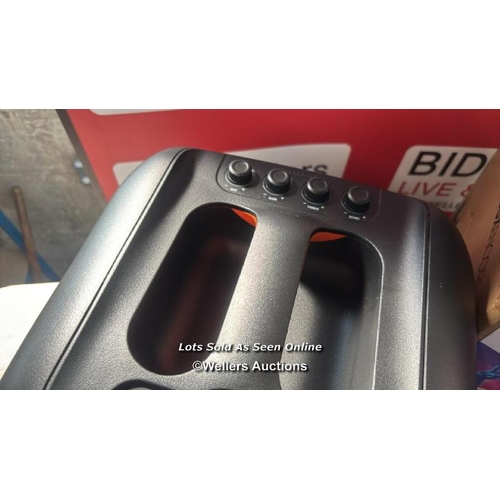 2999 - JBL PARTYBOX SPEAKER WITH MICROPHONE / POWERS UP / CONNECTS TO BLUETOOTH & PLAYS MUSIC / VIEW, BID A... 