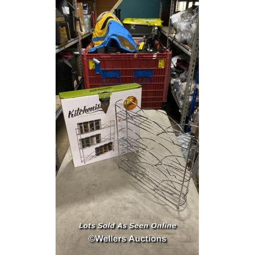 5246 - KITCHENISTA FREE STANDING SPICE AND HERB RACK, UNIVERSAL TO FIT MULTIPLE SIZED JARS (CHROME) / VIEW,... 