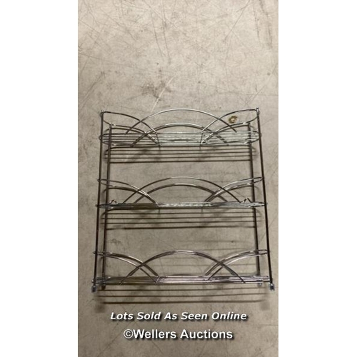 5246 - KITCHENISTA FREE STANDING SPICE AND HERB RACK, UNIVERSAL TO FIT MULTIPLE SIZED JARS (CHROME) / VIEW,... 