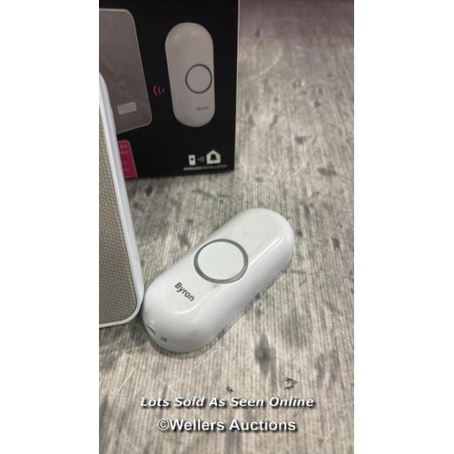 1023 - BYRON PLUG IN WIRELESS DOORBELL SET / VIEW, BID AND BUY IN THE ROOM, THEN TAKE AWAY THE SAME DAY / V... 