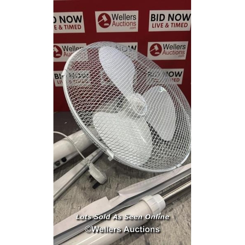 1028 - WHITE STAND FAN 16INCH 3 SPEED / VIEW, BID AND BUY IN THE ROOM, THEN TAKE AWAY THE SAME DAY / VIEWIN... 