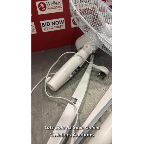 1028 - WHITE STAND FAN 16INCH 3 SPEED / VIEW, BID AND BUY IN THE ROOM, THEN TAKE AWAY THE SAME DAY / VIEWIN... 