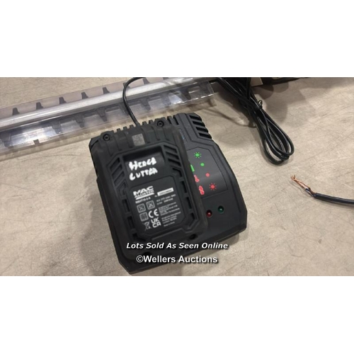 1058 - MAC ALLISTER 710W 60CM HEDGE TRIMMER / WITH BATTERY AND CHARGER / CUT WIRE / VIEW, BID AND BUY IN TH... 