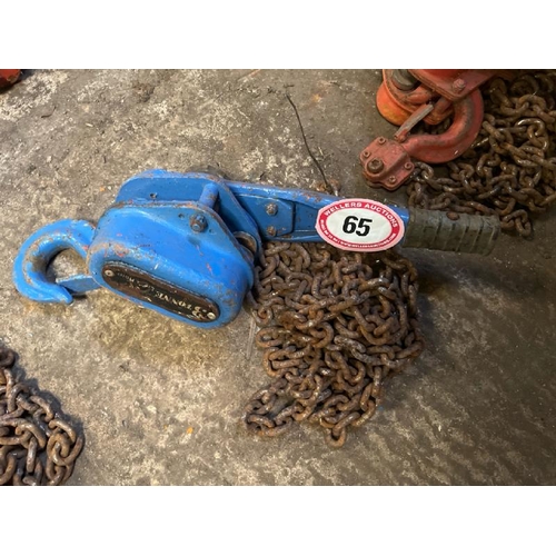 65 - 3 TONNE LEVER HOIST AND CHAIN