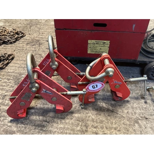 67 - X3 TIGER 3 TONNE BEAM CLAMPS