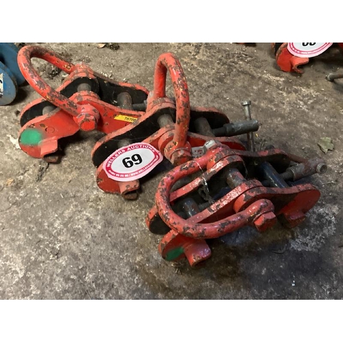 69 - X3 3 TONNE BEAM CLAMPS