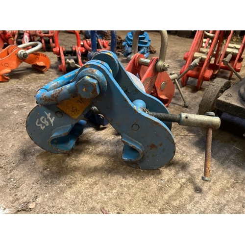 71 - X3 ASSORTED BEAM CLAMPS INCL. ONE BEAM TROLLEY