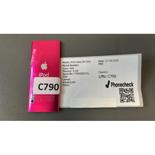 9533 - X1 APPLE IPOD NANO 5TG GEN/ 8GB/ SN: YM94280372L