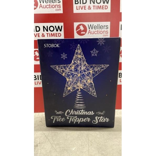 8098 - STOBOK CHRISTMAS TREE STAR TOPPER, TREE TOPPER STAR CHRISTMAS DECORATION, GLITTERED CHRISTMAS TREE T... 