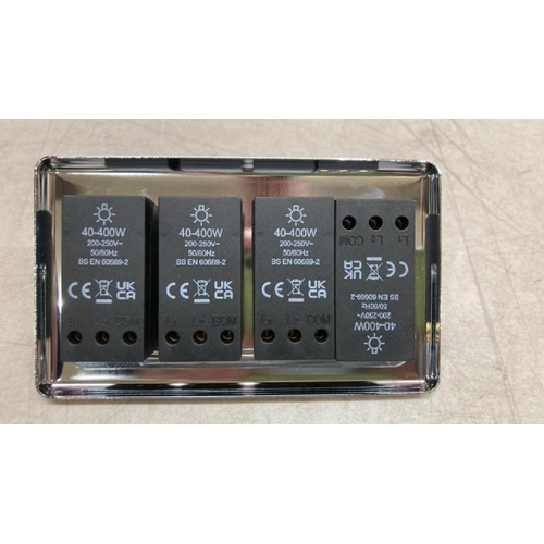 8109 - AET CPC4GDIM4 POLISHED CHROME CLASSICAL 400W-10 AMP 4 GANG 2 WAY 400W LIGHT DIMMER SWITCH, 400 W, 20... 