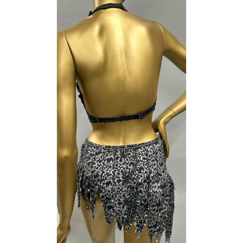 48 - Five black sequined stage worn bodysuits / Rail 3