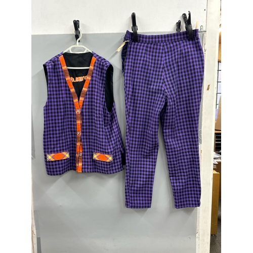 108 - Stage worn 'candyfloss' clown costume, to include matching trousers and waistcoat. /Rail 4