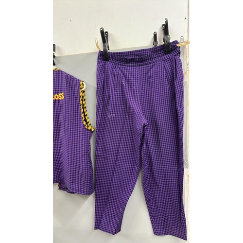 109 - Stage worn 'candyfloss' clown costume, to include matching trousers and waistcoat. /Rail 4