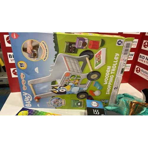 8277 - BAG OF X8 ASSORTED TOYS INC. NEW BLUEY SHOPPING TROLLEY  / VIEW, BID AND BUY IN THE ROOM, THEN TAKE ... 