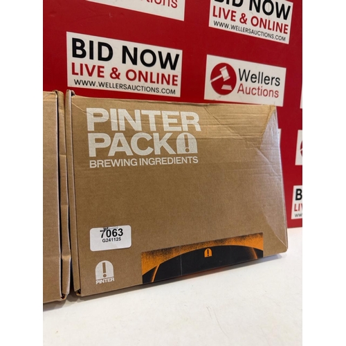 7063 - X2 PINTER PACK BREWING INGREDIENTS KIT, BLACK MAGIC HOUR, PUMPKIN SPICE STOUT AND WHOLE NINE YARDS C... 