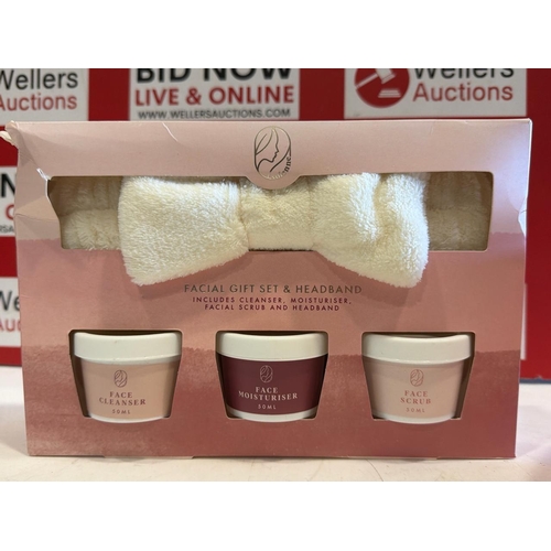 7074 - X2 NEW COSMETIC GIFT SETS INC. FACIAL GIFT SET, NIGHT IN PAMPER BOX