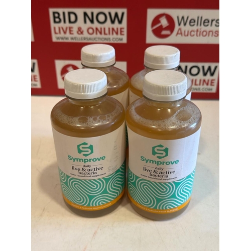 7077 - SET OF X4 SYMPROVE DAILY LIVE & ACTIVE BACTERIA WATER-BASED FOOD SUPPLEMENT, 500ML BOTTLES