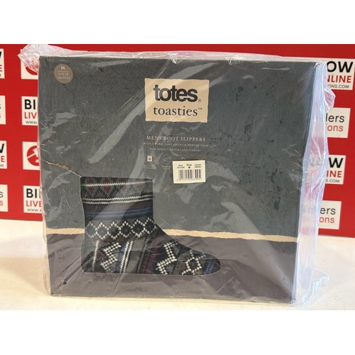 7082 - TOTES TOASTIES GENTS BOOTS SLIPPER, M, NEW