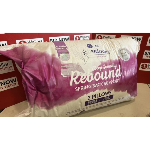 7103 - SLUMBERDOWN 2 PACK SPRING BACK SUPPORT PILLOWS, NEW