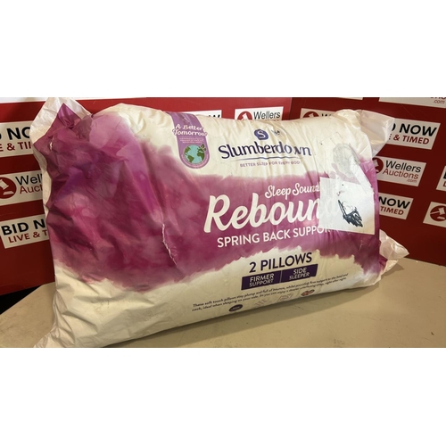 7104 - SLUMBERDOWN 2 PACK SPRING BACK SUPPORT PILLOWS, NEW
