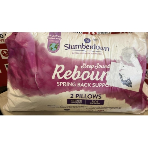 7104 - SLUMBERDOWN 2 PACK SPRING BACK SUPPORT PILLOWS, NEW