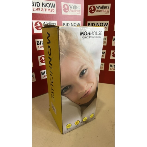 7108 - MONHOUSE POCKET SPRUNG PILLOW, NEW, DAMAGED BOX