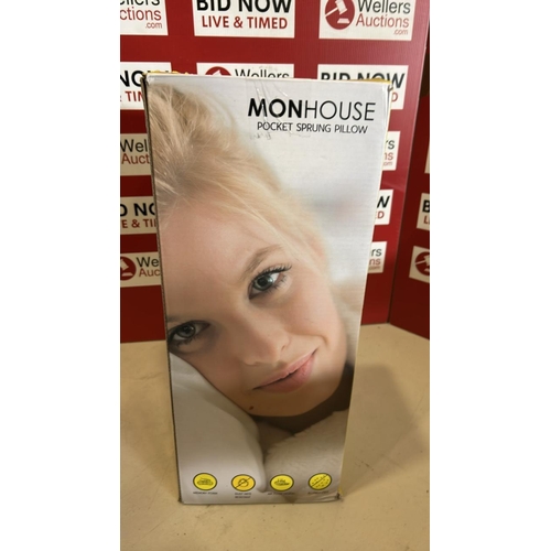 7108 - MONHOUSE POCKET SPRUNG PILLOW, NEW, DAMAGED BOX