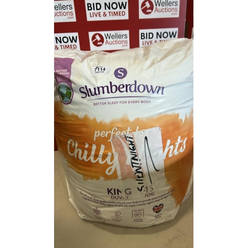 7114 - SLUMBERDOWN 15 TOG DUVET, KING, NEW