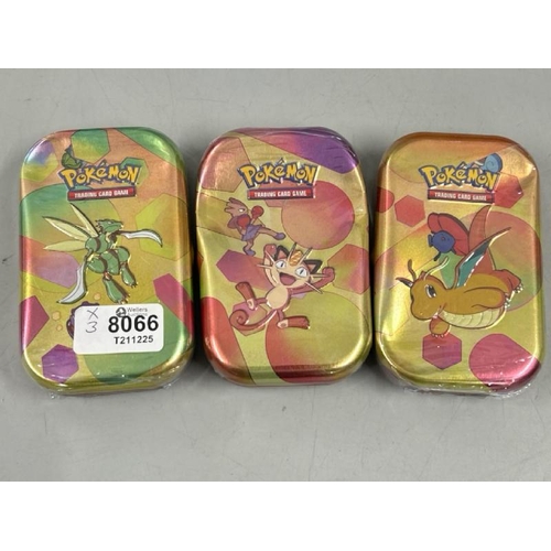 8066 - X3 POKEMON TCG: SCARLET & VIOLET - 151 MINI TINS / SEALED / RRP:32.85