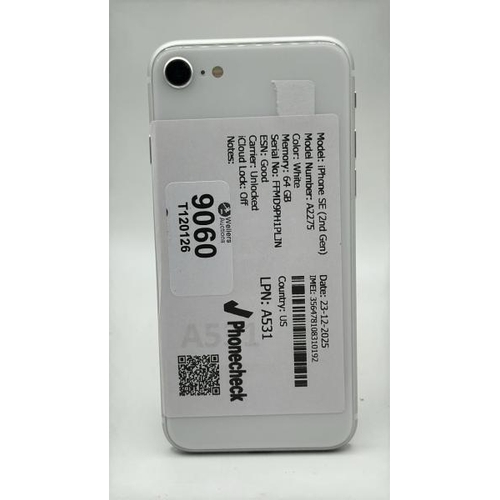 9060 - APPLE IPHONE 7 / A2275 / 64GB / IMEI: 356478108310192 / I-CLOUD UNLOCKED