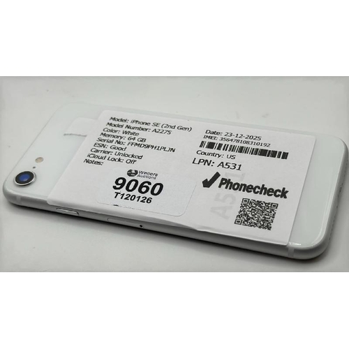 9060 - APPLE IPHONE 7 / A2275 / 64GB / IMEI: 356478108310192 / I-CLOUD UNLOCKED